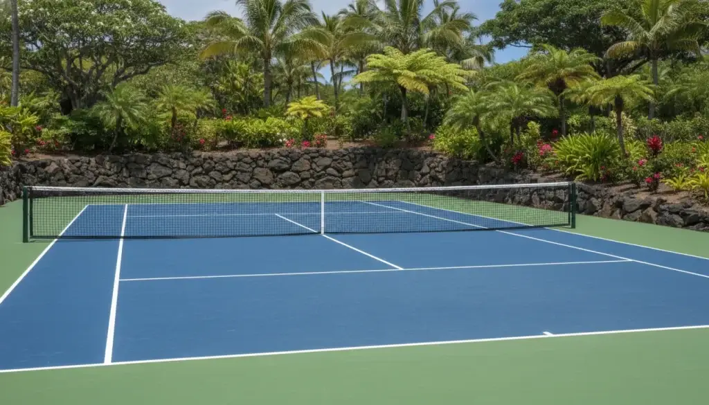 New outdoor tennis court in Hawaii